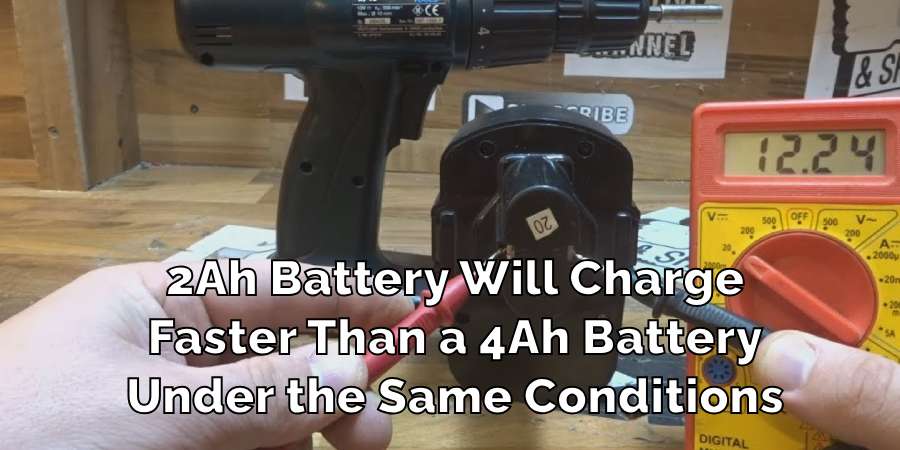 2Ah Battery Will Charge
Faster Than a 4Ah Battery
Under the Same Conditions